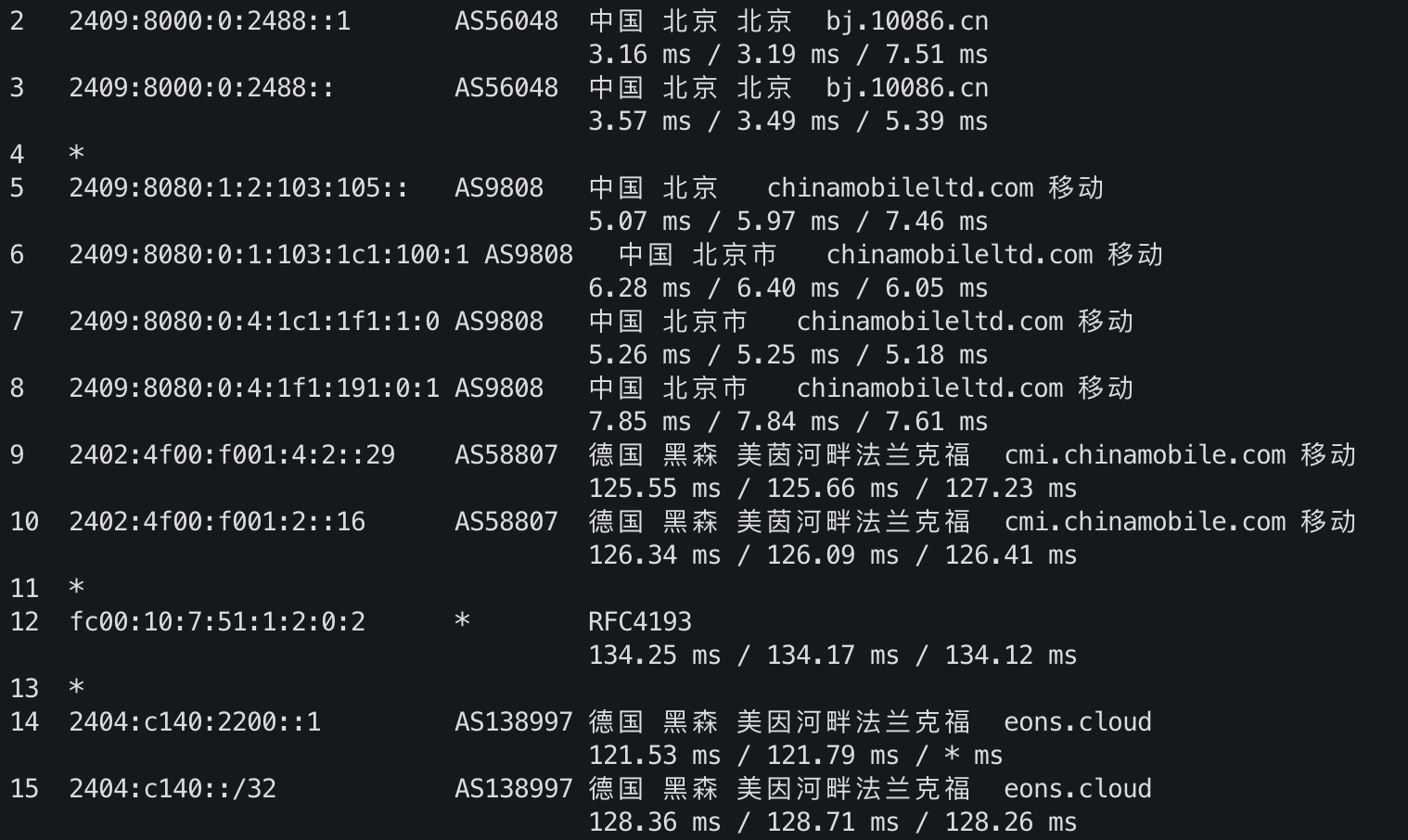 IPv6 去程路由 3